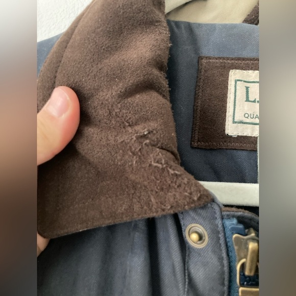 Vintage LL Bean Parka Chore Coat Wool Lined Navy Plaid Full Zip Hunting Barn - Picture 16 of 16